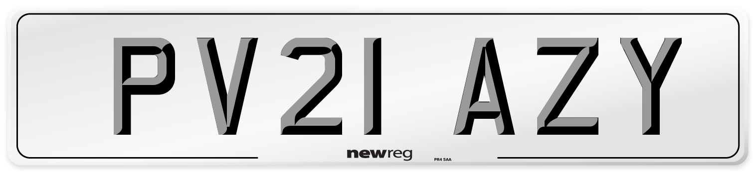 PV21 AZY Number Plate from New Reg